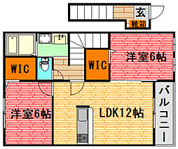 モデッサ・リーノB 2LDKの間取図画像