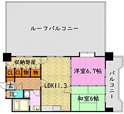 La宇宙 2LDKの間取図画像