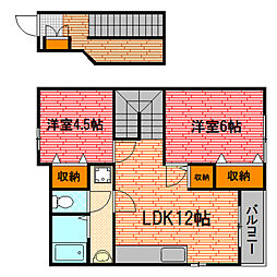 グリーンサイドヴィラ 2LDKの間取図画像
