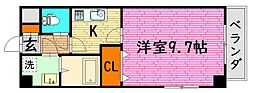 ロサード沖野上 1Kの間取図画像