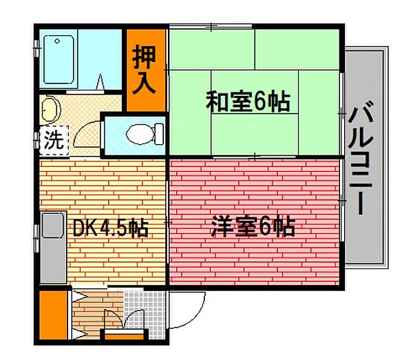 ラヴィーヌ緑井II号館 201号室｜広島県広島市安佐南区緑井８丁目(賃貸アパート2DK・2階・44.70㎡)の写真 その2