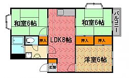 エルディム川内A 3LDKの間取図画像