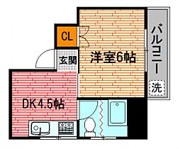 アイランド丸和 401号室 ｜ 広島県広島市中区白島九軒町（賃貸マンション1DK・4階・23.11㎡） その2