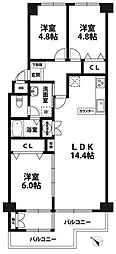 エバーグリーン神戸ポートアイランド1号棟 3LDKの間取図画像