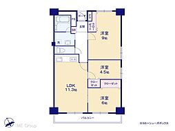 ファミール南常盤平 3LDKの間取図画像