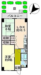 シャルム稲毛 2LDKの間取図画像
