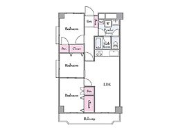 ハイマート稲毛A棟 3LDKの間取図画像