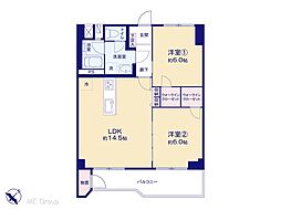 ウェルフェアグリーン福栄 2LDKの間取図画像