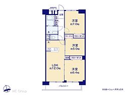 新松戸東パークハウスC 3LDKの間取図画像
