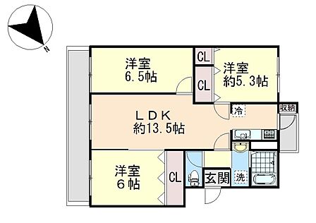 3LDK 間取り