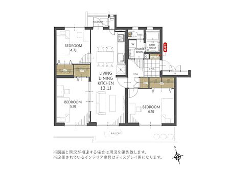 3LDK 間取り