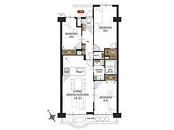 新松戸ファミールハイツ2号棟 3LDKの間取図画像