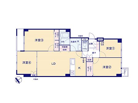 4LDK 間取り