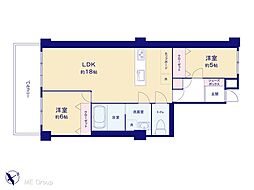 パレ・ドール津田沼 2LDKの間取図画像