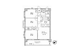 クレッセント原木中山 3LDKの間取図画像