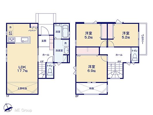 間取り 船橋市田喜野井5丁目　一戸建て　全2棟 No.2