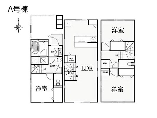 間取り 船橋市市場1丁目　一戸建て　全2棟 A号棟