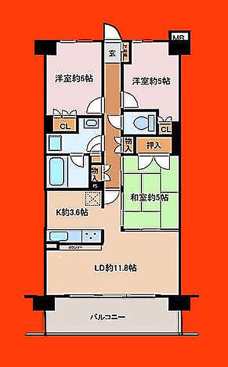 3LDK 間取り