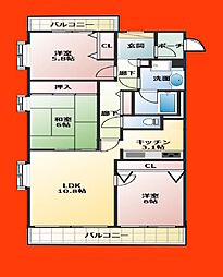 ダイアパレス千葉県庁前 3LDKの間取図画像