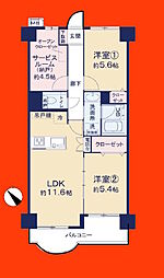ライオンズマンション北小金 2SLDKの間取図画像