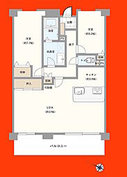 ヒルトップ・ユーカリが丘 2LDKの間取図画像