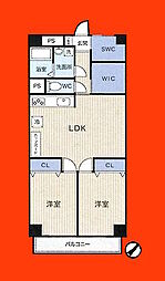 志津住宅 2SLDKの間取図画像