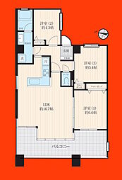 千葉本町スカイマンション 3LDKの間取図画像
