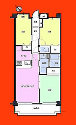ダイアパレス勝田台南 3LDKの間取図画像