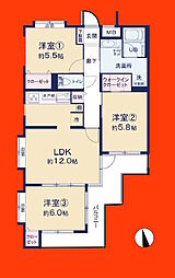 ハイシティ馬橋 3LDKの間取図画像
