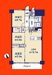ウェルフェアグリーン船橋 3LDKの間取図画像