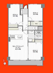 パールメゾン馬込 3LDKの間取図画像