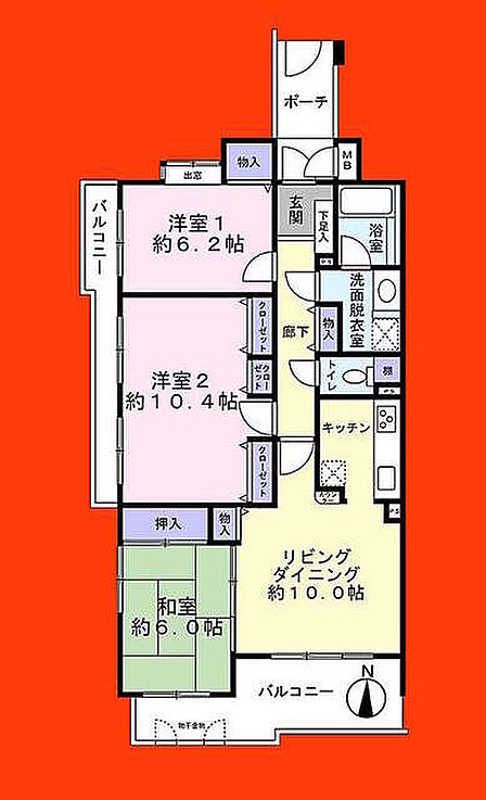 3LDK 間取り