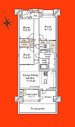 幕張ガーデンフォート 3LDKの間取図画像