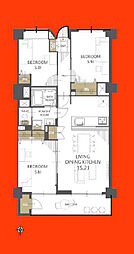 勝田台マンション 3LDKの間取図画像