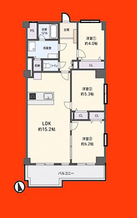 3LDK 間取り