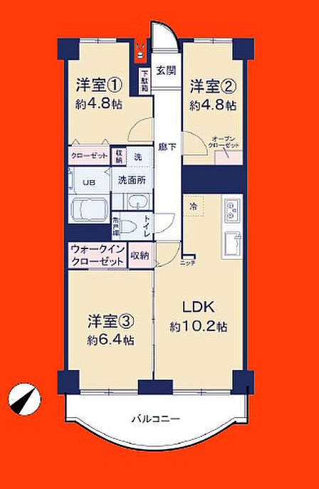 3LDK 間取り