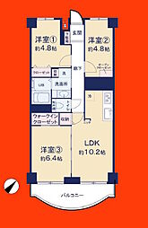 イトーピア稲毛マンション 3LDKの間取図画像