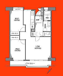 美浜東エステート5号棟 2LDKの間取図画像