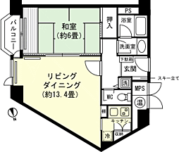 西武ヴィラ苗場クリスタル1号館 1LDKの間取図画像