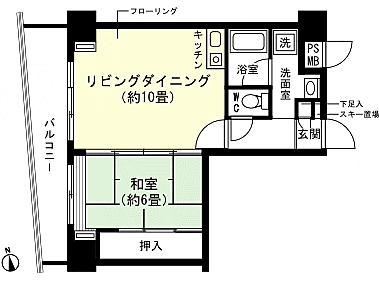 1LDK 間取り