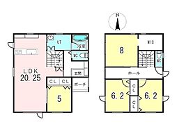 中古戸建　西三輪3丁目 4SLDKの間取り