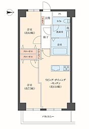 パークハイツ千島 2LDKの間取図画像