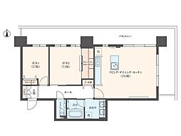 ヴィークタワー南堀江 2LDKの間取図画像