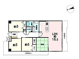 朝日プラザ高槻ウエストヒルズB棟 4LDKの間取図画像