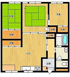 ビーバードルチェ防府 2LDKの間取図画像