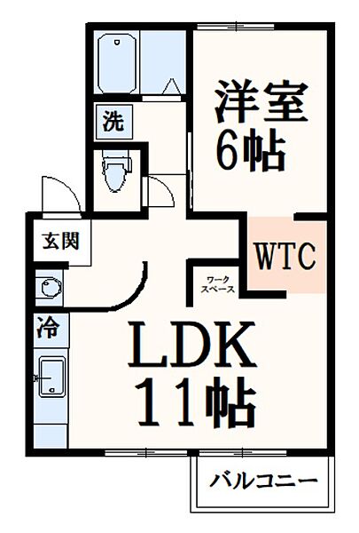 桜ハイツ 201｜東京都多摩市和田(賃貸アパート1LDK・2階・44.32㎡)の写真 その2