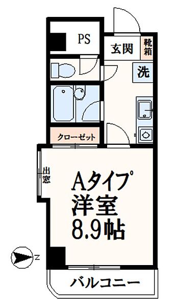 サンタクララ 203｜東京都八王子市堀之内3丁目(賃貸マンション1K・2階・27.97㎡)の写真 その2