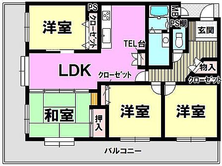 4LDK 間取り