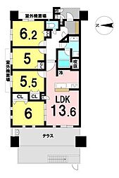 D'クラディア富雄 4LDKの間取図画像