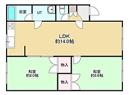 レジデンス月寒 2LDKの間取り